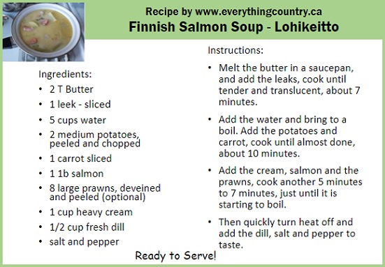 Lohikeitto Recipe - Traditional Finnish Salmon Soup - Recipe Card for salmon soup Finnish - authentic Finnish Salmon Soup