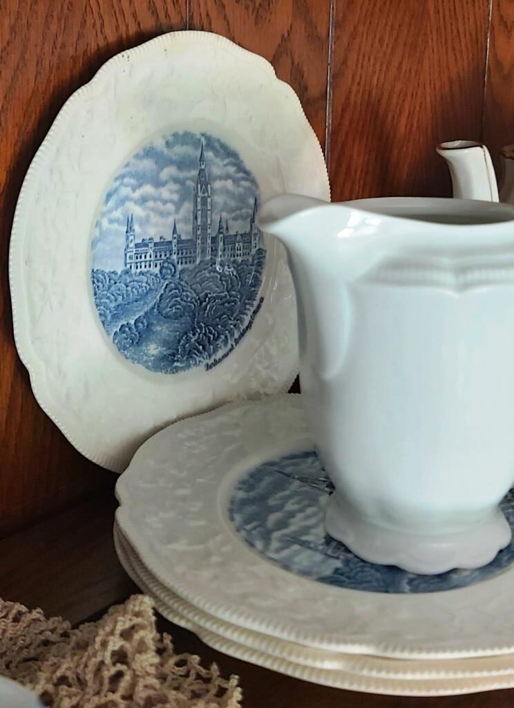 Old Dominion Blue and White Plates by Johnson Bros.