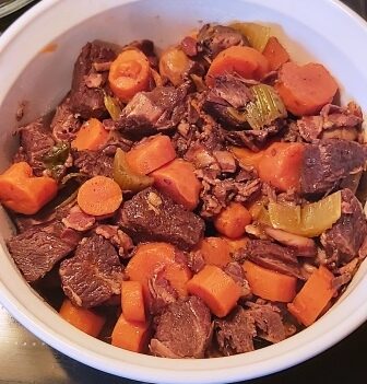 Classic French Beef Bourguignon Recipe Ingredients - Finished Meal