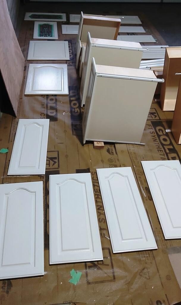 Oak Cabinets Kitchen Renovation - more paint coats