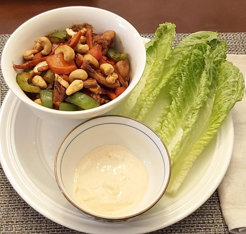 Cashew Chicken Lettuce Wraps - Thai Chicken Lettuce Wraps Recipe with Cashews aka Cashew Chicken Wraps
